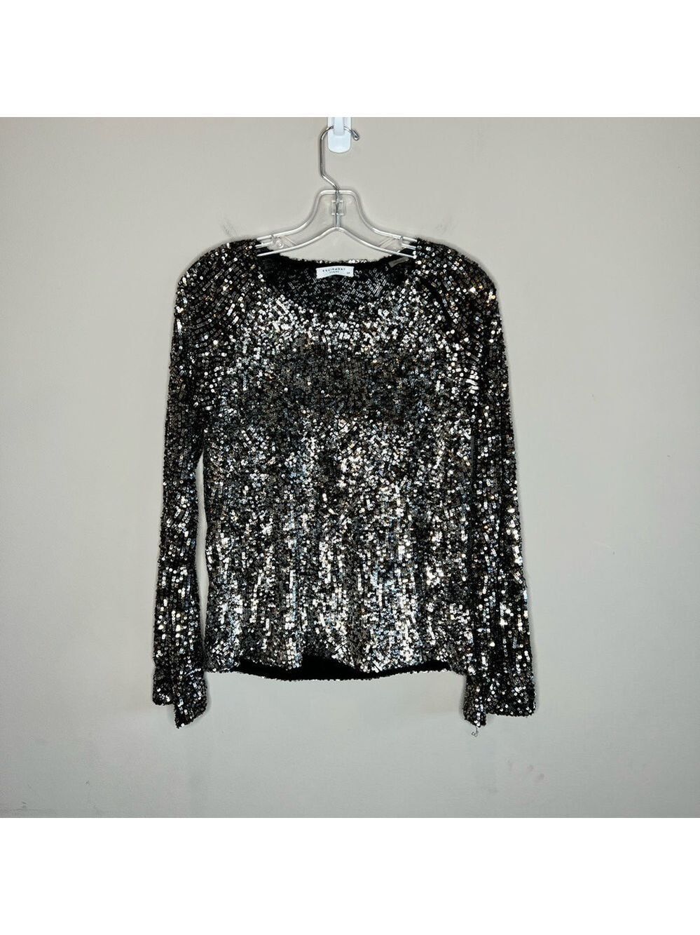 Equipment Abeline Long Bell Sleeve Sequin Top SZ S - Picture 3 of 9